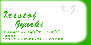 kristof gyurki business card